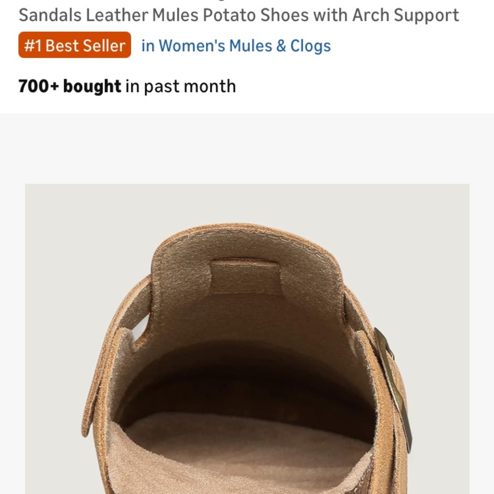 Women's Tan Suede Mules - Picture 5 of 10